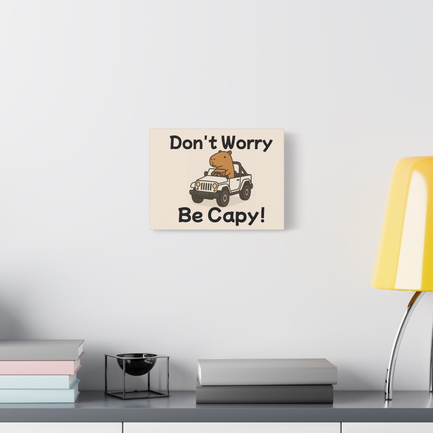 Don't Worry, Be Capy! Matte Canvas 12" x 9" Poster